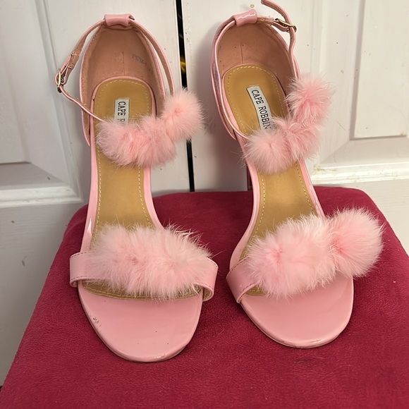 Cape Robbin Pink Heels with Fluffy Accents - Picture 2 of 5